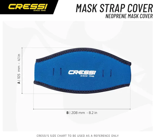 Miniatura 2 de Cressi Funda de neopreno para máscara de buceo, ideal para cabello largo o para identificación Azul
