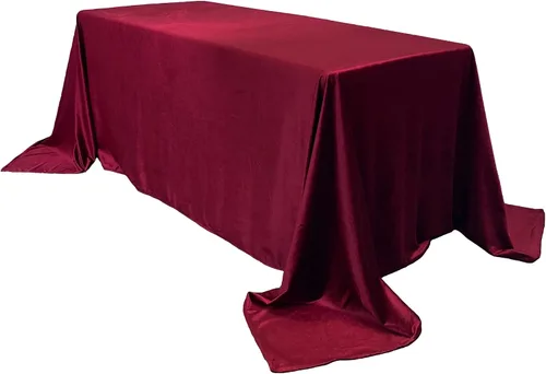 Miniatura 9 de YOUR CHAIR COVERS - Manteles rectangulares de terciopelo real - Mantel sin costuras de alta calidad para mesas rectangulares estándar de 5.9 ft