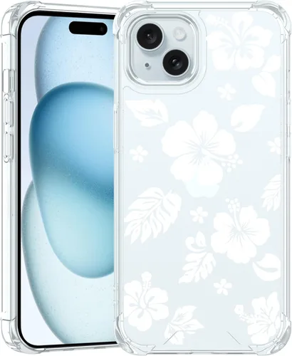 Miniatura 108 de Funda para iPhone 8 Plus y iPhone 7 Plus, linda funda Kawaii azul hibisco hawaiano floral estética floral para niñas preppy mujeres