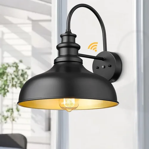 Miniatura 8 de Bestshared Luz de granero de granja con sensor de anochecer a amanecer, aplique de pared exterior antioxidante, farol de pared al aire libre
