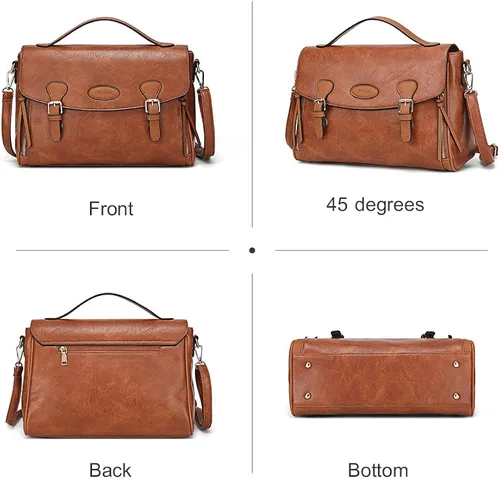 Miniatura 6 de OUKUPA Crossbody Messenger Bag For Women,Leather Briefcase Vintage Shoulder Laptop Handbag Satchel Computer Work Bag