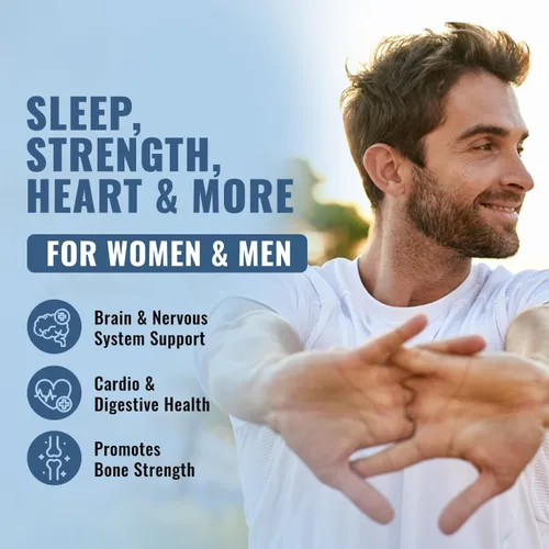 Miniatura 3 de Suplemento de magnesio 10 en 1 de 500 mg Complejo de magnesio de alta absorción con glicinato mag, citrato, vitamina B6 y magnesio para dormir