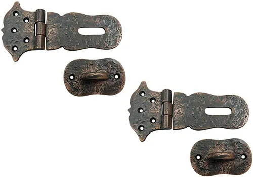 Miniatura 2 de Adonai Hardware "Paran" Cerrojo de bloqueo de seguridad de latón resistente (6 pulgadas x 1 paquete, latón satinado) para cofre del tesoro