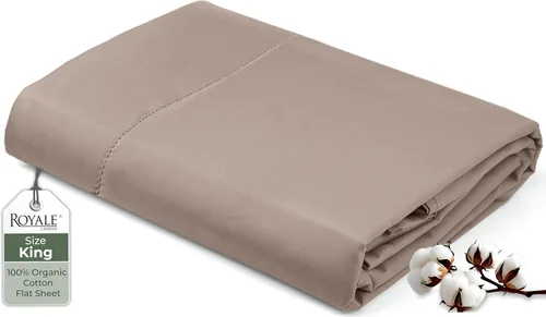 Miniatura 147 de Royale Linens Sábana encimera de tamaño individual XL 100% Algodón Orgánico – Super suave – Sábanas superiores de percal – Sábana encimera
