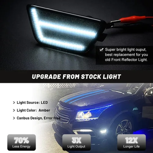 Miniatura 3 de Conjuntos de luces de posición lateral LED para Cruze 2011 2012 2013 2014 2015 2016 Chevy Cruze Diesel Eco L LS LT LTZ, luces de posición lateral