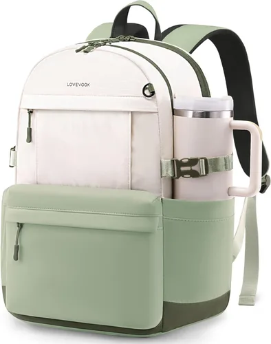 Miniatura 10 de LOVEVOOK Mochila para laptop para mujer, bolsa de computadora portátil, mochila de viaje, mochila de trabajo impermeable, bolsas para profesores