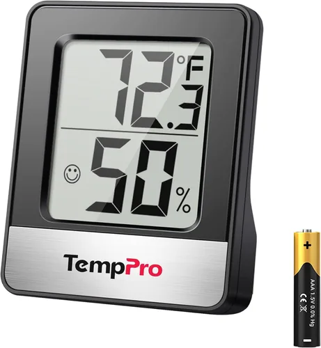 ThermoPro TP49 - Termómetro higrómetro digital para interiores, medidor de humedad, termómetro de habitación con monitor de temperatura y humedad,