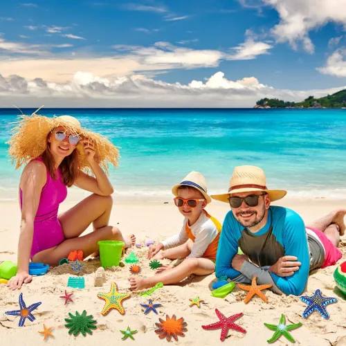 Miniatura 6 de YUJUN 16 juguetes grandes de piscina de buceo, playa colorida estrella de mar de verano natación bajo el agua, juguetes de piscina de goma suave