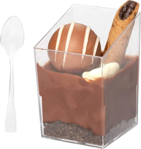 Miniatura 8 de Mini tazas de postre de plástico, 2 onzas, vasos individuales de chupito para postres de chocolate y más, Transparente