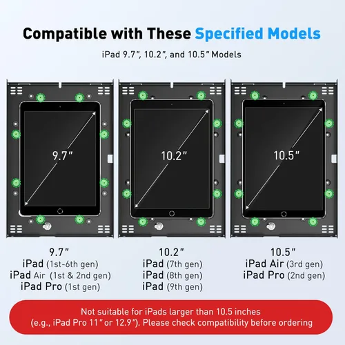 Miniatura 2 de AboveTEK Soporte antirrobo para tablet, soporte de seguridad y bloqueo para iPad, soporte de posición de montaje en encimera y pared, soporte