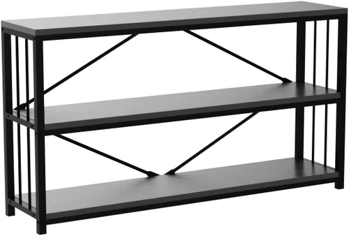 Miniatura 4 de LVB Mesa consola negra, mesa de entrada moderna para pasillo y sala de estar, mesa de sofá industrial detrás del sofá, mesa de entrada de madera