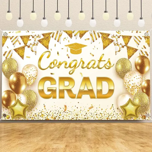 Miniatura 8 de Decoraciones de graduación 2026 – 245 piezas de vajilla desechable de grado (servir 25) y suministros para fiesta de graduación con plato de papel