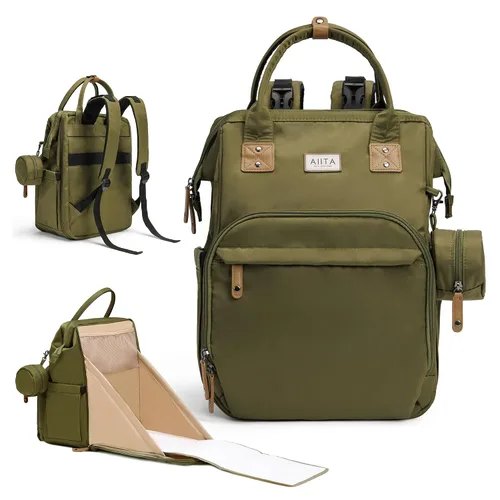 Miniatura 9 de Mochila para Pañales, Bolsa de Pañales Multifunción con Estación de Cambio, Elegantes Bolsas para Bebé, Mochila de Pañales Unisex Grande para Mamá