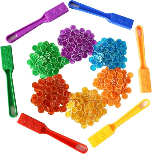 Miniatura 4 de Set de Fichas de Bingo Magnéticas Yuanhe - Varitas Magnéticas de 6 Colores con 600 Fichas Metálicas para Contar y Clasificar, Actividades Educativas