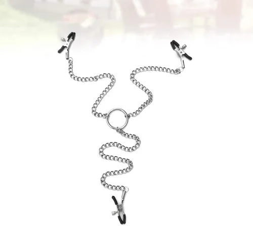 Miniatura 7 de ZKF Nuevo fetiche ajustable pezón abrazaderas fetiche pezón teasers clítoris sensual bondage tres pezones clip (1 paquete) plata, plateado