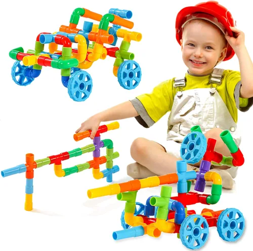 Miniatura 2 de KUTOI Juguetes de construcción de tuberías, tubos tubulares educativos de aprendizaje temprano, bloques de construcción para niños, juguetes STEM