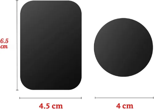Miniatura 2 de Placas de metal delgadas adhesivas (compatibles con soportes magnéticos), 4 placas de metal para funda de teléfono (2 rectangulares y 2 redondas)