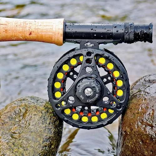 Miniatura 6 de SF SF-001 Carrete de pesca con mosca de arbor grande con cuerpo de aleación de aluminio 3/4wt 5/6wt 7/8wt Carrete de pesca con mosca precargado
