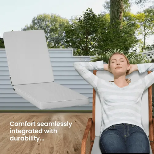 Miniatura 5 de Chaise Lounge - Cojines para muebles de patio al aire libre Cojines para sillas de patio resistentes al agua de 72 x 21 pulgadas Cojines Gris