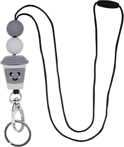 Miniatura 14 de BIHRTC Cordones para profesores para tarjetas de identificación y llaves, llavero de silicona con cuentas para médicos, enfermeras, empleados