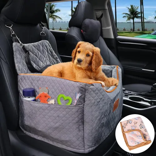 Miniatura 8 de AlfaTok Asiento elevador de espuma viscoelástica para perro con funda extraíble lavable, asiento elevado de automóvil para mascotas, asientos