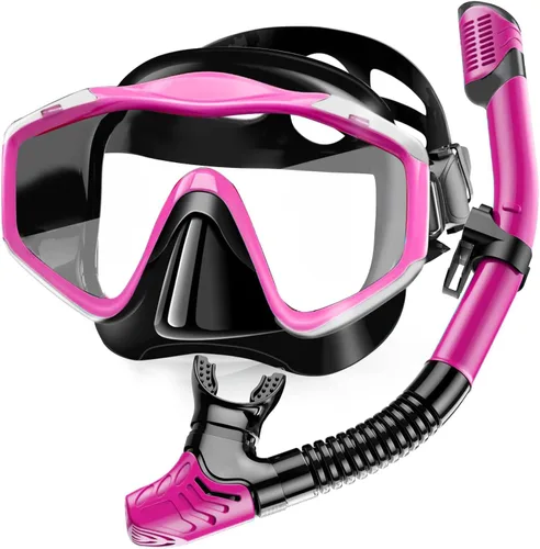 Miniatura 11 de Máscara de snorkel para adultos, juego de esnórquel seco, equipo de esnórquel para adultos, máscara panorámica de natación de vista amplia