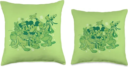 Miniatura 3 de Disney Mickey and Friends - Almohada verde para el día de San Patricio, 16.0 x 16.0 in, multicolor