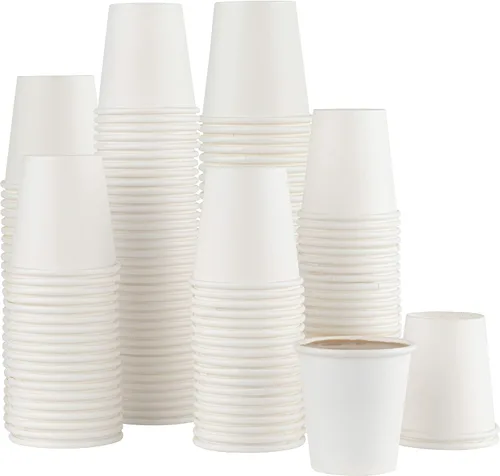 Miniatura 10 de ELEGANT DISPOSABLES [Paquete de 100 tazas de café] Tazas de papel desechables de 3 onzas – Taza de café, baño, expreso, enjuague bucal