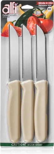 Alfi Cuchillos multiusos con punta puntiaguda de precisión aeroespacial, suministros para el hogar y la cocina, juego de cuchillos dentados para