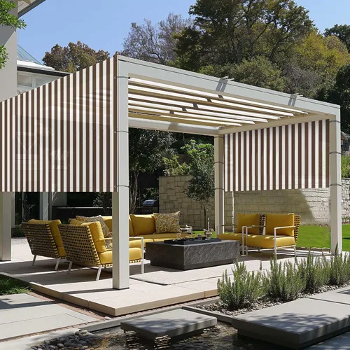 Miniatura 2 de Panel de toldo de repuesto para pérgola de 6 x 17 pies con bolsillo para barra al aire libre