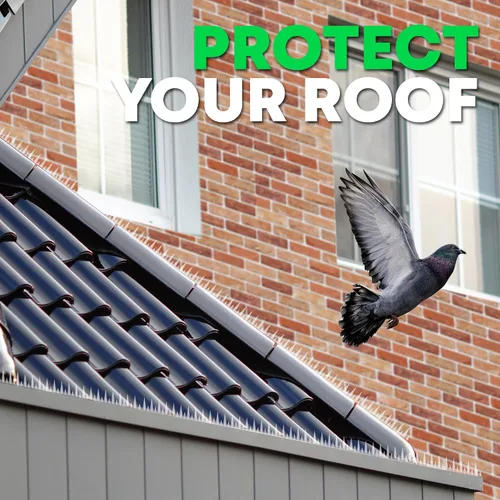Miniatura 7 de Petfolio Paquete de 32 disuasorios de aves para patio exterior – Púas disuasorias transparentes de 35 pies para mantener alejadas a las aves