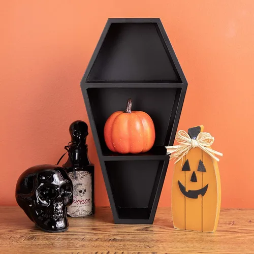 Miniatura 8 de MANNY'S MYSTERIOUS ODDITIES Estante y caja de regalo de ataúd con juego de accesorios espeluznantes, pequeña y bonita caja gótica de Halloween de 14
