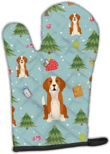 Miniatura 135 de Caroline's Treasures BB2732OVMT Dog House Collection Border Collie - Guante de horno grueso resistente al calor para sartenes calientes y horno