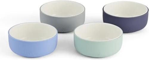 Miniatura 16 de Elk and Friends Cuencos de porcelana para niños con manga de silicona Alimentación para niños/niños pequeños/bebés Apto para microondas