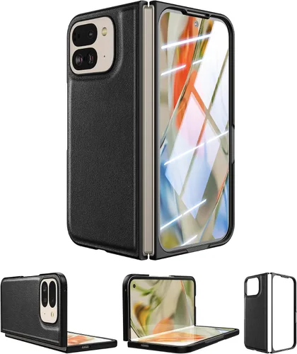 Miniatura 11 de Funda delgada de cuero para Pixel 9 Pro Fold (2024), sin protector de pantalla, soporte de carga inalámbrica, ultradelgada a prueba de golpes, funda