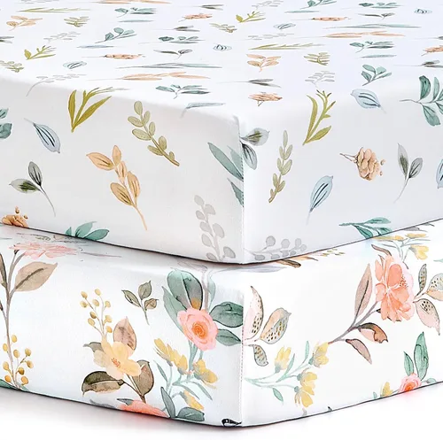 Miniatura 34 de Pack n Play Sheets, BROLEX 2 Pack Mini Crib Sheets,Stretchy Portable Fitted Playard Sheet Set, Convertible Playard Mattress Cover,Ultra Soft