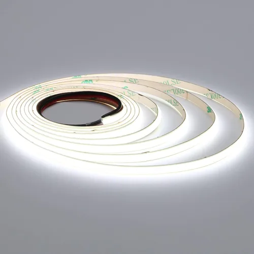 Miniatura 14 de TOPAI 12V delgada de 5 mm tira de luz LED COB azul estrecha de 16.4 pies luz uniforme brillante sin puntos 400LEDs/M adhesiva flexible para cortar