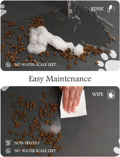 Miniatura 4 de Tapete para comedero de mascotas, absorbente, para tazón de alimentos y dispensador de agua del perro, no deja manchas, se seca rápido