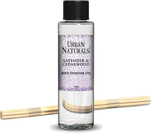 Miniatura 97 de Urban Naturals Recambio de aceite difusor de varillas ámbar y lavanda, lavanda relajante, ámbar cálido, aroma calmante para habitación, 4 onzas +