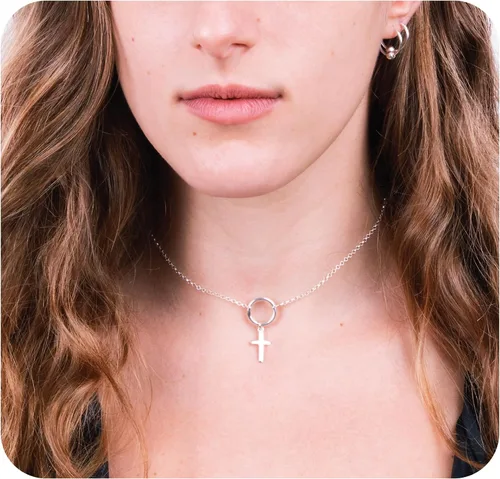 Miniatura 27 de Collar de cruz de oro para mujer, collares con colgante de cruz minimalista, longitud de 16 a 18 pulgadas, joyería cristiana hecha a mano, regalo