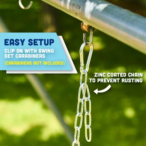 Miniatura 5 de Hamaca con asiento en forma de cubeta con espalda alta y cadenas con revestimiento de plástico-accesorios para hamacas Verde