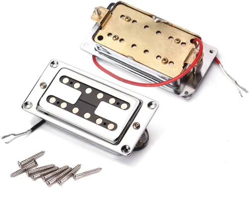 Miniatura 4 de Alnico - Juego de 5 pastillas Humbucker de doble bobina Humbucker Pastillas estilo H cuello y puente para guitarra eléctrica de bajo, repuesto