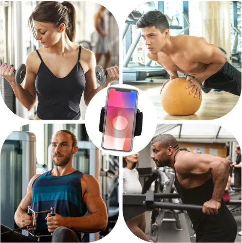 Miniatura 7 de Soporte magnético para teléfono para correr para iPhone, brazalete giratorio de 360°, fuerte adaptabilidad, entrenamiento, ciclismo, deportes