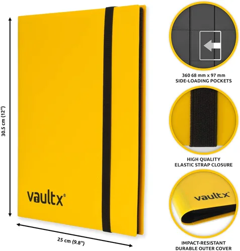 Miniatura 8 de Vault X Carpeta estándar de 9 bolsillos, con capacidad para 360 tarjetas intercambiables en 20 páginas de carga lateral (morado)