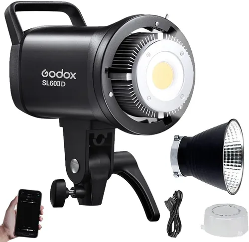 Godox SL60 SL60IID 70W COB LED luz de video, CRI96+TLCI97+Luz diurna 5600±200K 8 efectos FX incorporados Bowens Mount Luz continua para estudio de
