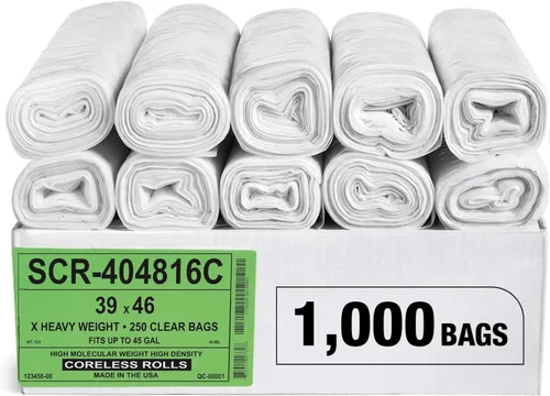 Miniatura 27 de Aluf Plastics - Bolsas de basura de 7-10 galones (paquete comercial de 1000 unidades) - Serie de reducción de fuente, valor de alta densidad