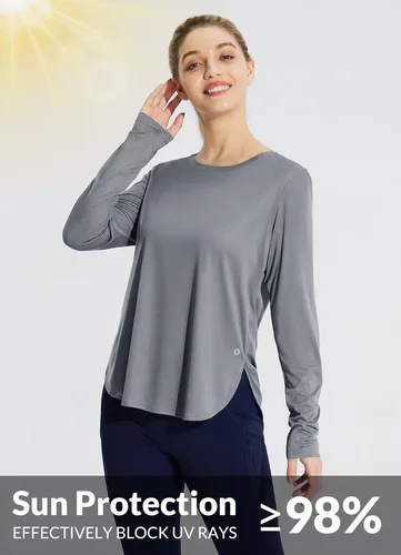 Miniatura 40 de BALEAF - Camisetas de sol de manga larga para mujer, con FPU 50+, para senderismo, ligeras, de secado rápido, protección contra rayos ultravioleta