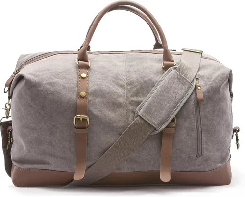 Miniatura 2 de Sweetbriar Bolsa de lona vintage - Bolsa de viaje clásica de fin de semana, Gris