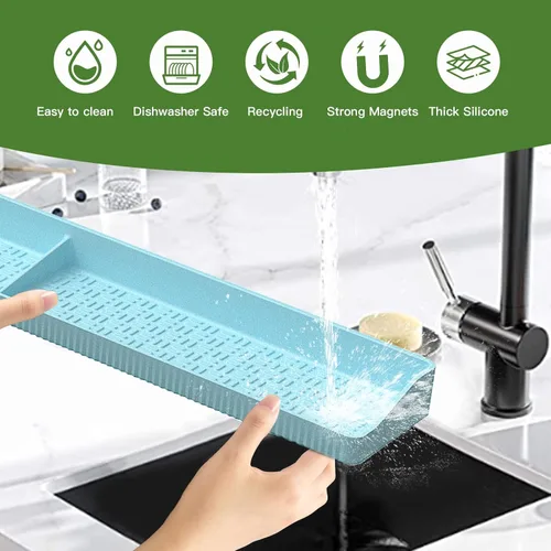Miniatura 6 de Estante superior magnético de silicona de 30 pulgadas para cocina, organizador de especias magnético fuerte resistente al calor para horno sobre