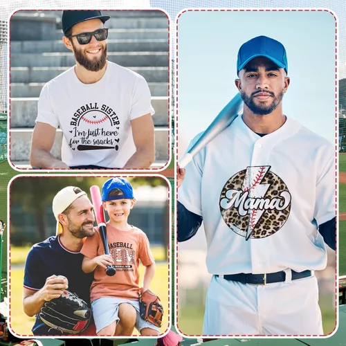 Miniatura 2 de Qeeenar 30 parches de transferencia de calor de béisbol, parches de transferencia de calor listos para prensar, parches de vinilo de transferencia
